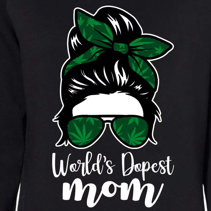 World's Dopest Mom Weed Hair Bun Womens California Wash Sweatshirt