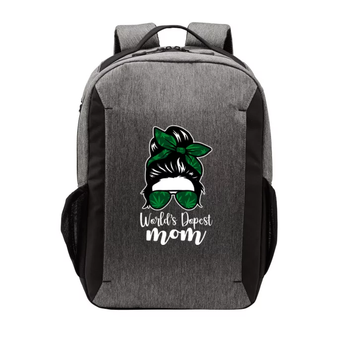 World's Dopest Mom Weed Hair Bun Vector Backpack