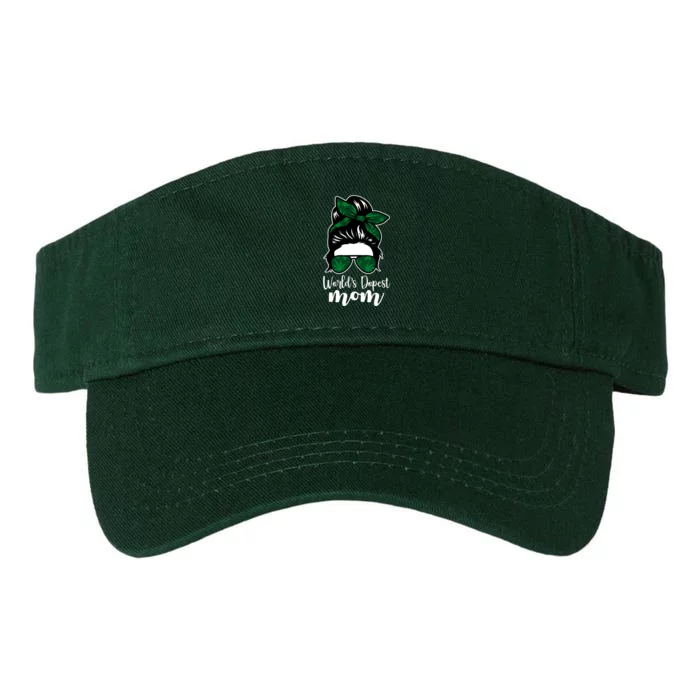 World's Dopest Mom Weed Hair Bun Valucap Bio-Washed Visor