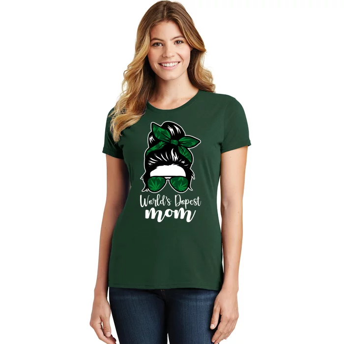 World's Dopest Mom Weed Hair Bun Women's T-Shirt