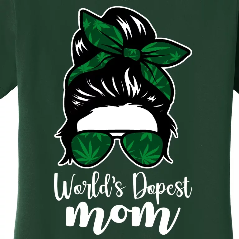 World's Dopest Mom Weed Hair Bun Women's T-Shirt