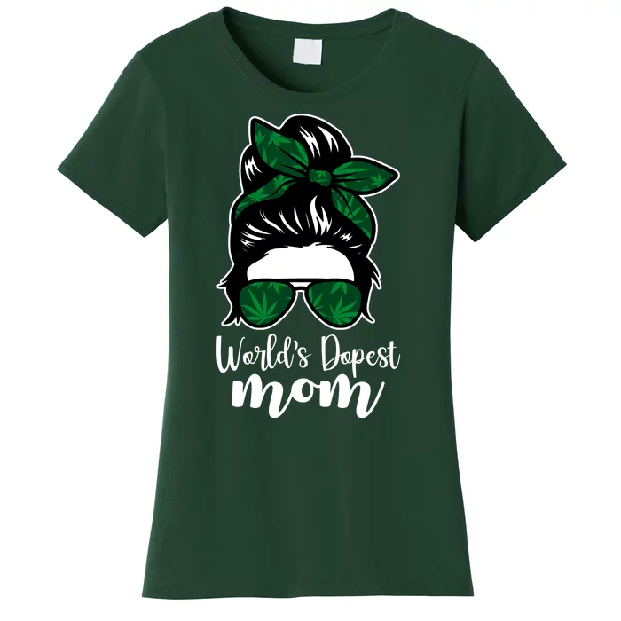 World's Dopest Mom Weed Hair Bun Women's T-Shirt