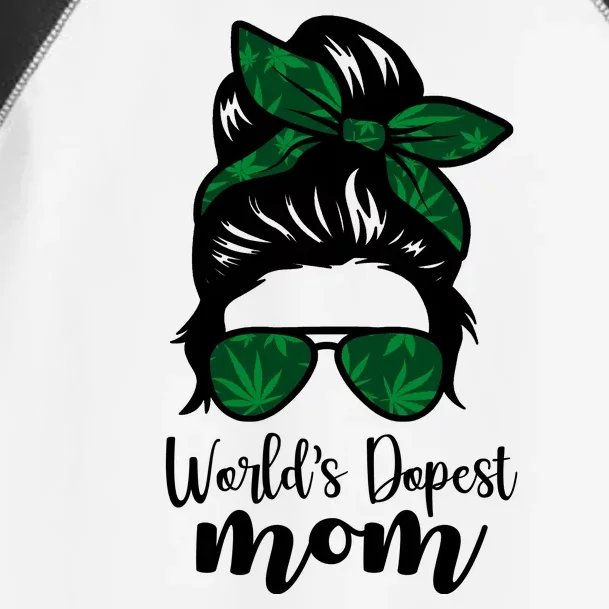 World's Dopest Mom Weed Hair Bun Toddler Fine Jersey T-Shirt