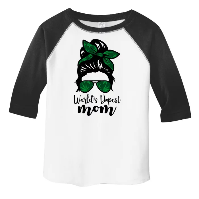 World's Dopest Mom Weed Hair Bun Toddler Fine Jersey T-Shirt