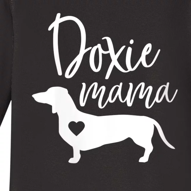 Womens Doxie Mama Dachshund Mom Funny Wiener Dog Gift VNeck Baby Long Sleeve Bodysuit