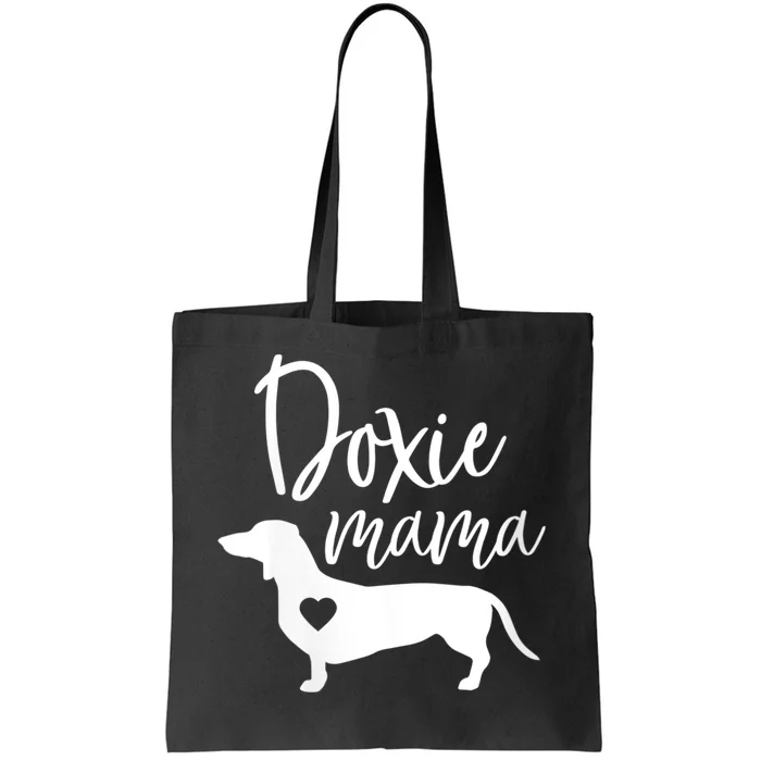 Womens Doxie Mama Dachshund Mom Funny Wiener Dog Gift VNeck Tote Bag