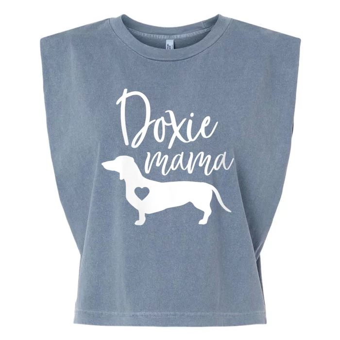 Womens Doxie Mama Dachshund Mom Funny Wiener Dog Gift VNeck Garment-Dyed Women's Muscle Tee