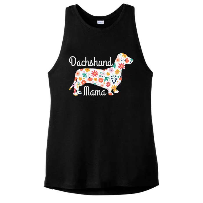 Womens Dachshund Mama Wiener Dog Doxie Mom Funny Cute Gift Cute Ladies Tri-Blend Wicking Tank