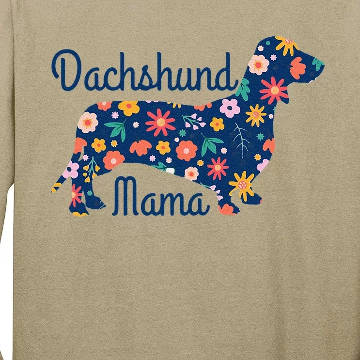 Womens Dachshund Mama Wiener Dog Doxie Mom Funny Cute Gift Gift Tall Long Sleeve T-Shirt