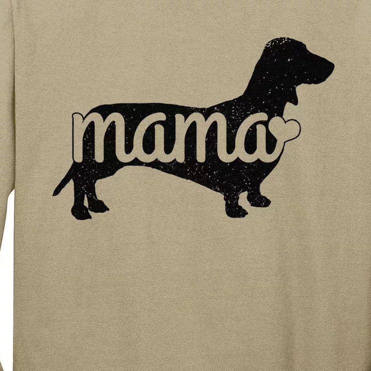 Womens Dachshund Mama Wiener Dog Doxie Mom Funny Cute Gift Tall Long Sleeve T-Shirt