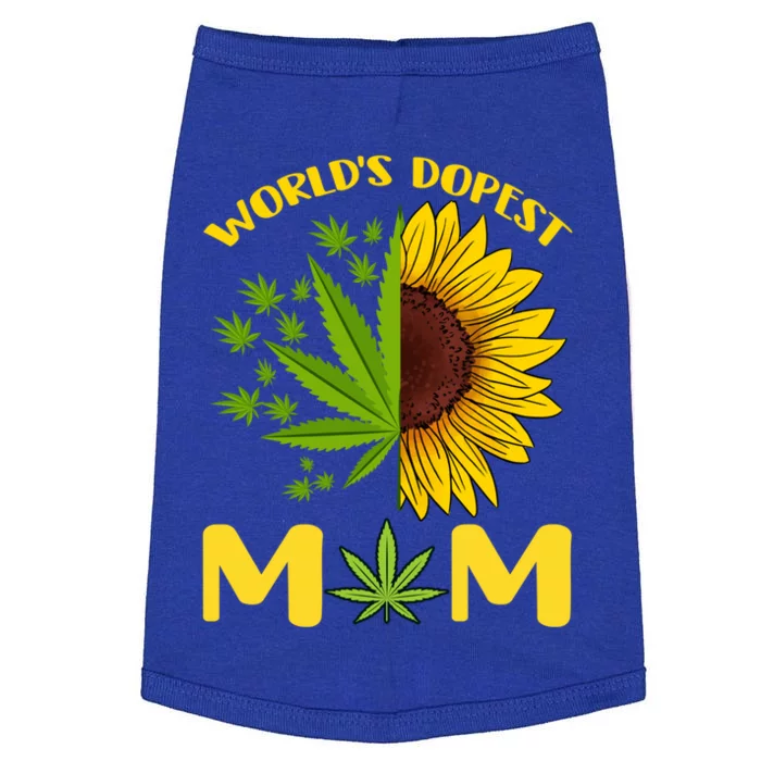 World's Dopest Mom Weed Marijuana Cannabis Weed Mother's Day Gift Doggie Tank