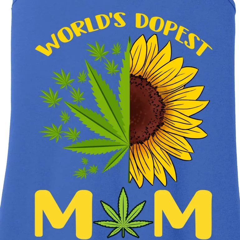 World's Dopest Mom Weed Marijuana Cannabis Weed Mother's Day Gift Ladies Essential Tank