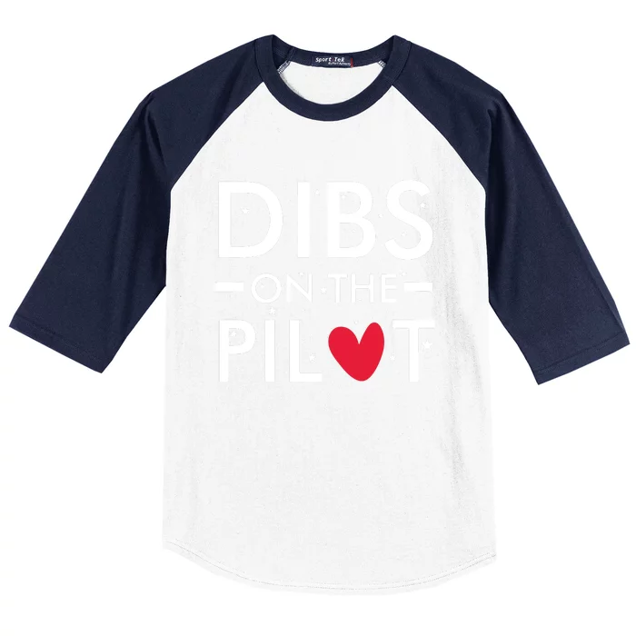 Womens Dibs On The Pilot Baseball Sleeve Shirt