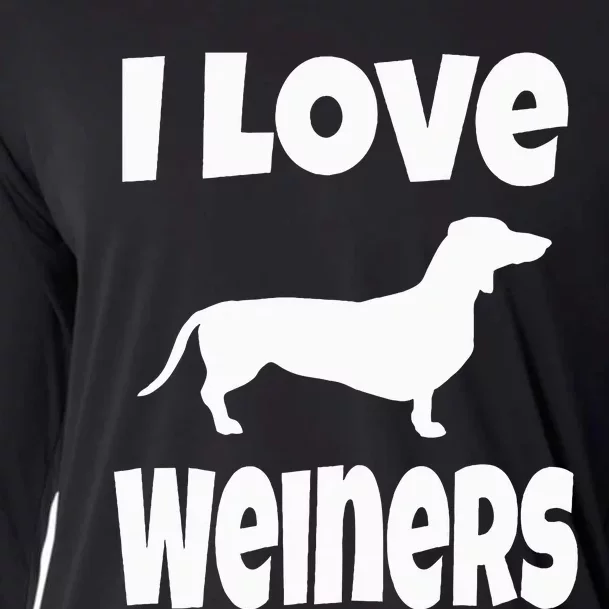 Weiner Dog Owner Lover Mom Dad I Love Weiners Cooling Performance Long Sleeve Crew