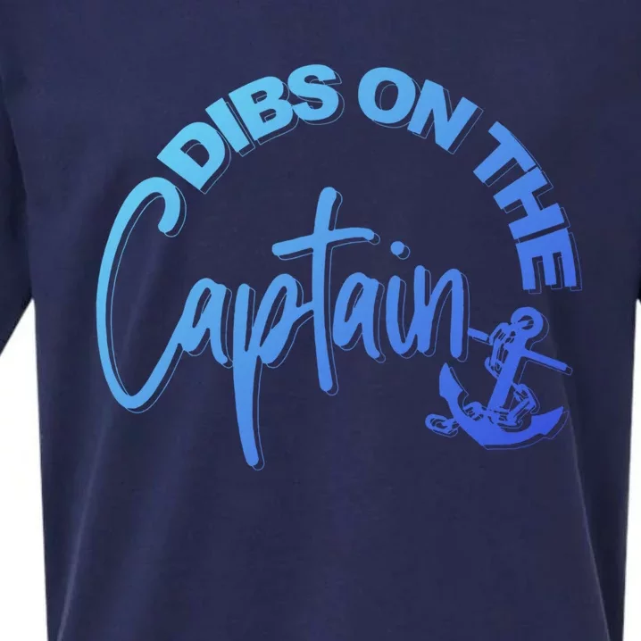 Wife Dibs On The Captain Gift Sueded Cloud Jersey T-Shirt