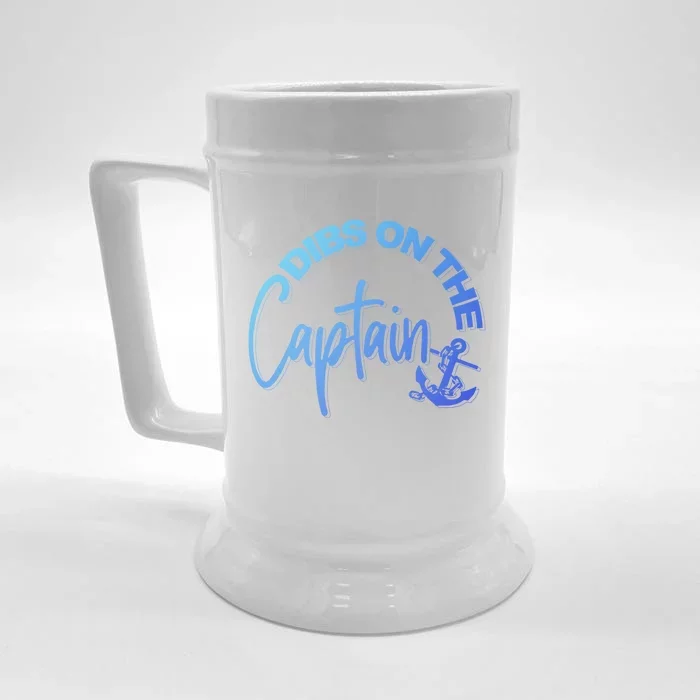 Wife Dibs On The Captain Gift Front & Back Beer Stein