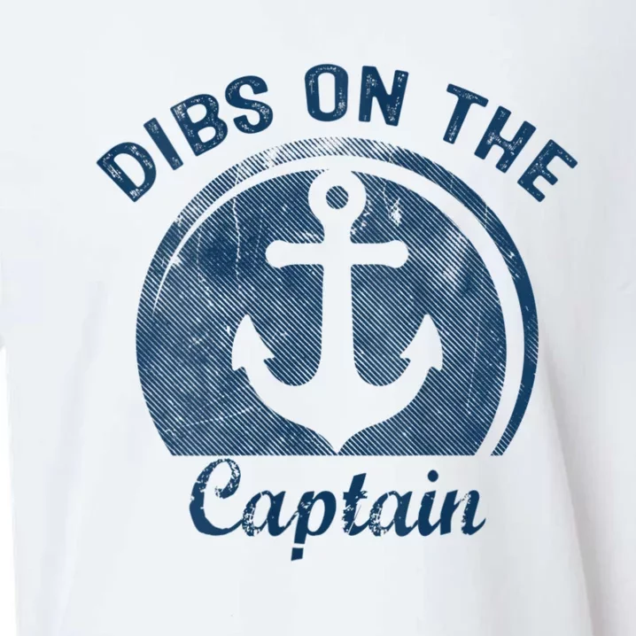 Womens Dibs On The Captain Funny Boating Captain Wife Sueded Cloud Jersey T-Shirt