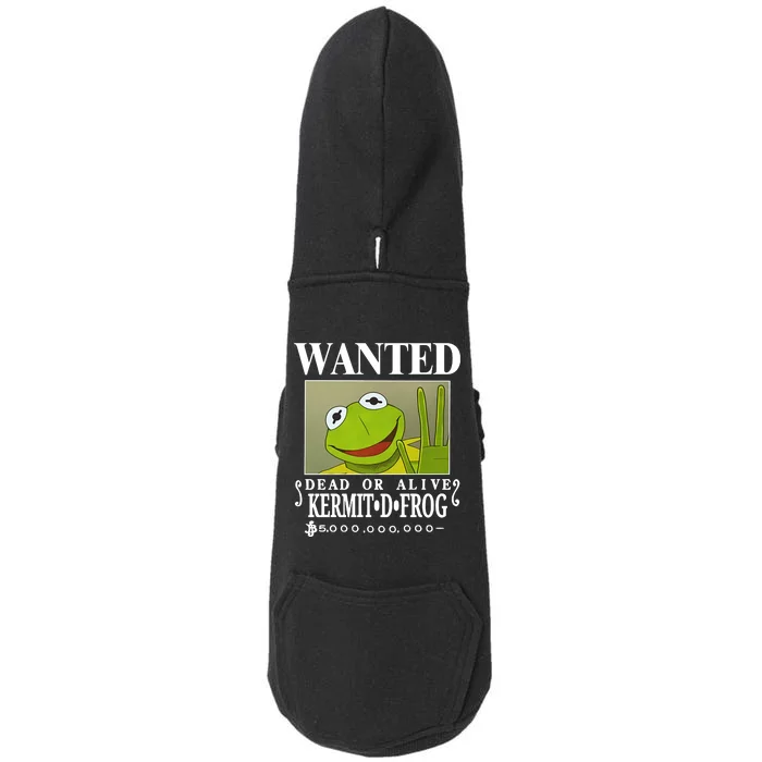 Wanted Dead Or Alive Kermit D. Frog Doggie 3-End Fleece Hoodie