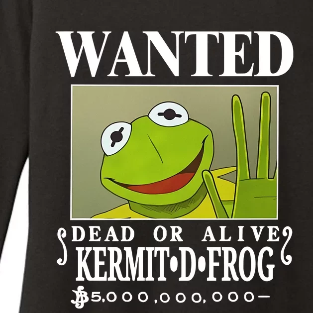 Wanted Dead Or Alive Kermit D. Frog Womens CVC Long Sleeve Shirt