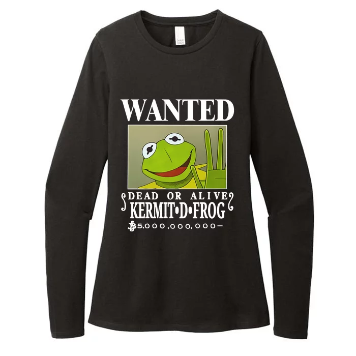 Wanted Dead Or Alive Kermit D. Frog Womens CVC Long Sleeve Shirt