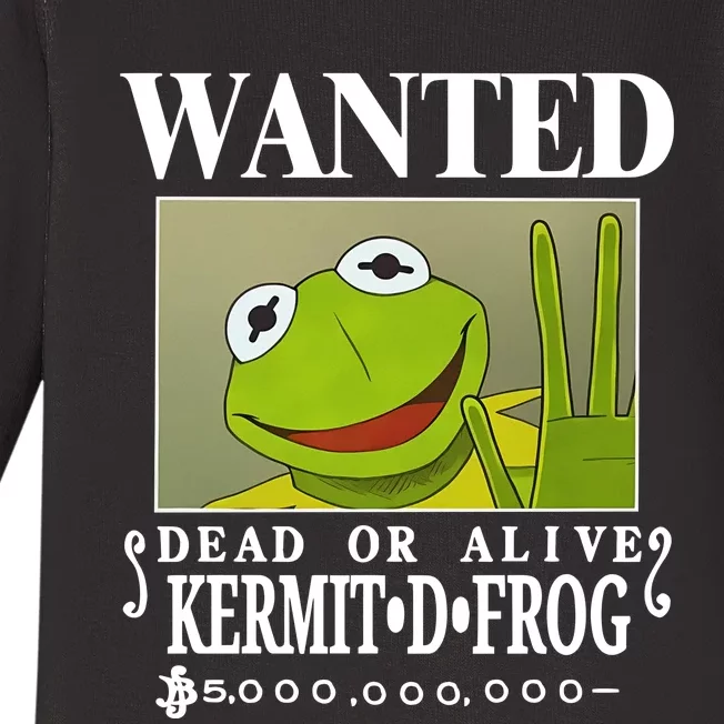 Wanted Dead Or Alive Kermit D. Frog Baby Long Sleeve Bodysuit