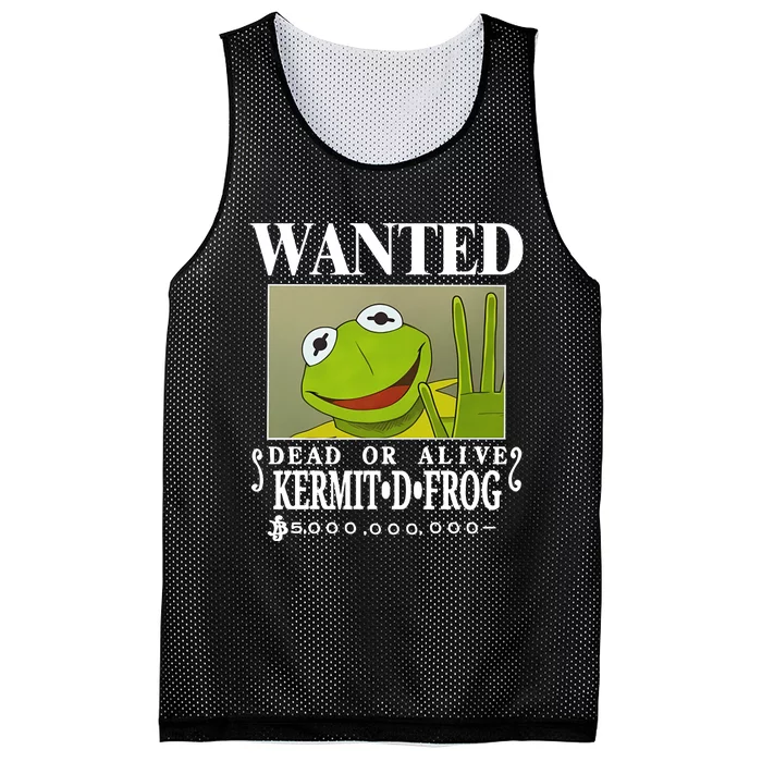 Wanted Dead Or Alive Kermit D. Frog Mesh Reversible Basketball Jersey Tank