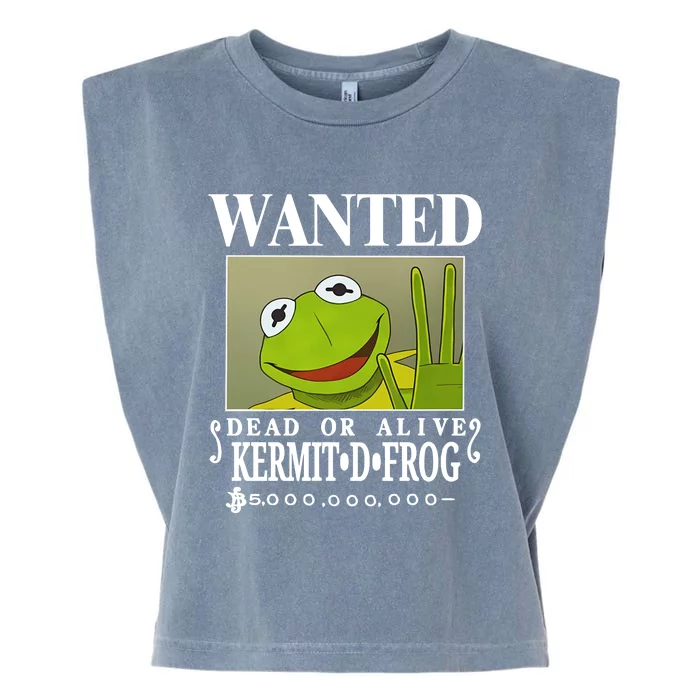 Wanted Dead Or Alive Kermit D. Frog Garment-Dyed Women's Muscle Tee