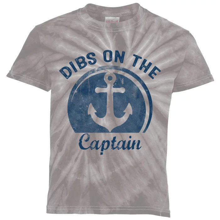 Womens Dibs On The Captain Funny Boating Captain Wife Kids Tie-Dye T-Shirt