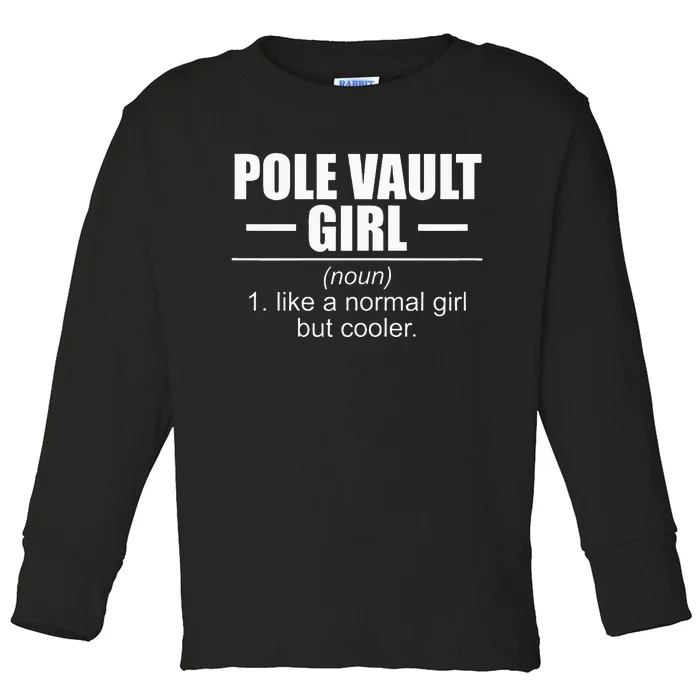 Womens Definition Pole Vault Girl Athlete High Jump Gift Vaulting Toddler Long Sleeve Shirt