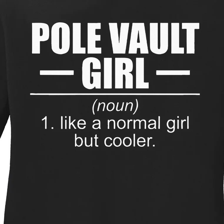 Womens Definition Pole Vault Girl Athlete High Jump Gift Vaulting Ladies Long Sleeve Shirt