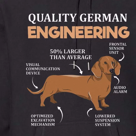 Weiner Dog Quality German Engineering Funny Dachshund Premium Hoodie