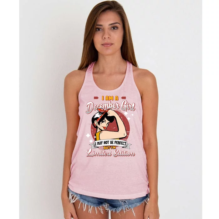 Wo December Queen Birthday Sagittarius Capricorn Funny Gift Women's Knotted Racerback Tank