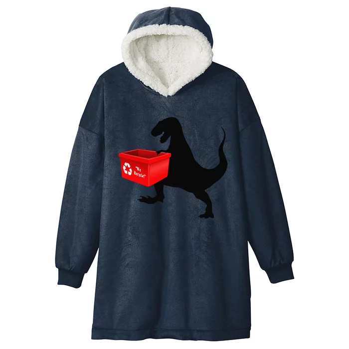 Womens Dinosaur Recycling Funny Earth Day Hooded Wearable Blanket