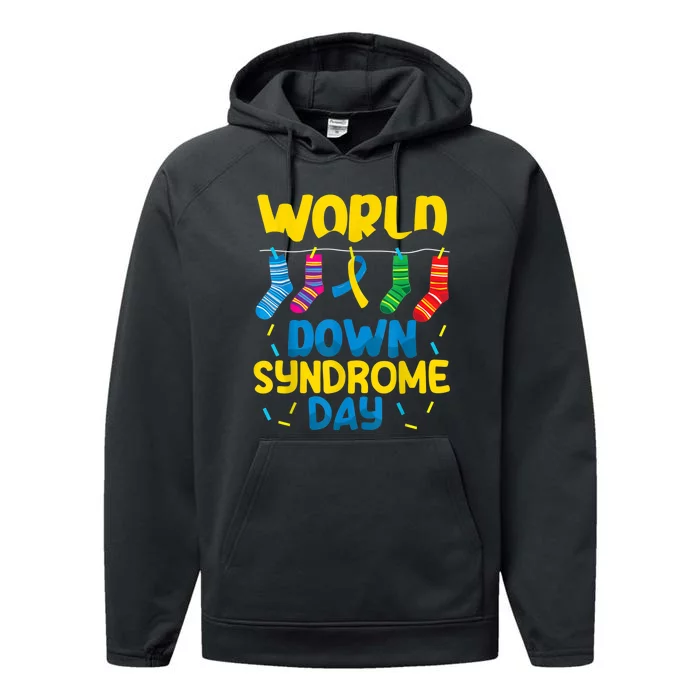 World Down Syndrome Day Awareness Socks  Wo kid Performance Fleece Hoodie