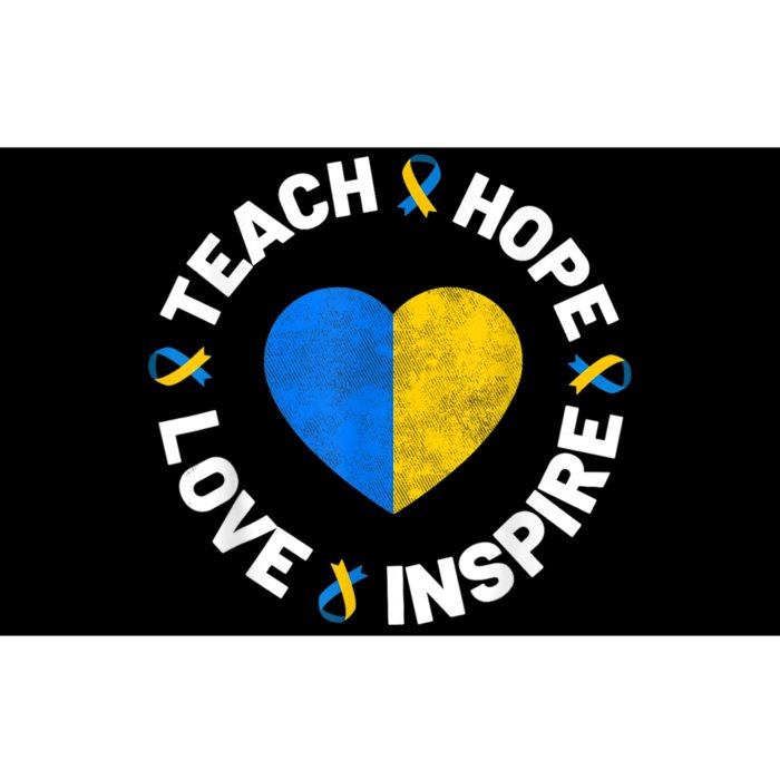 World Down Syndrome Day Awareness Ribbon Teach Hope Love T21 Bumper Sticker