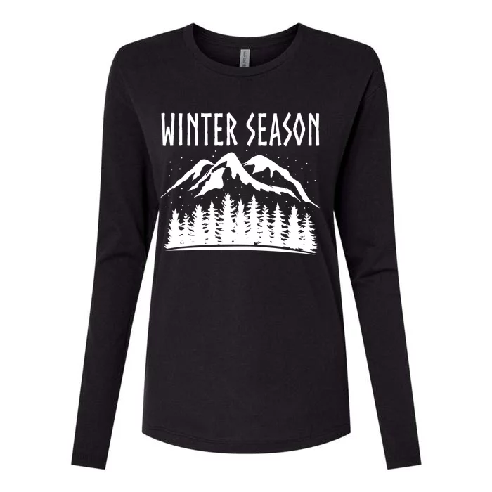 Winter Days Snowflakes Landscape Nature Funny Gift Womens Cotton Relaxed Long Sleeve T-Shirt