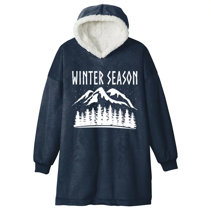 Winter Days Snowflakes Landscape Nature Funny Gift Hooded Wearable Blanket