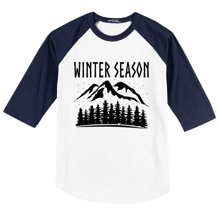 Winter Days Snowflakes Landscape Nature Funny Gift Baseball Sleeve Shirt