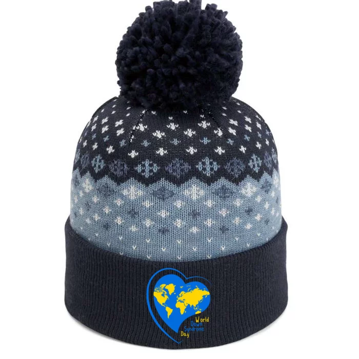 World Down Syndrome Day Heart Earth The Baniff Cuffed Pom Beanie