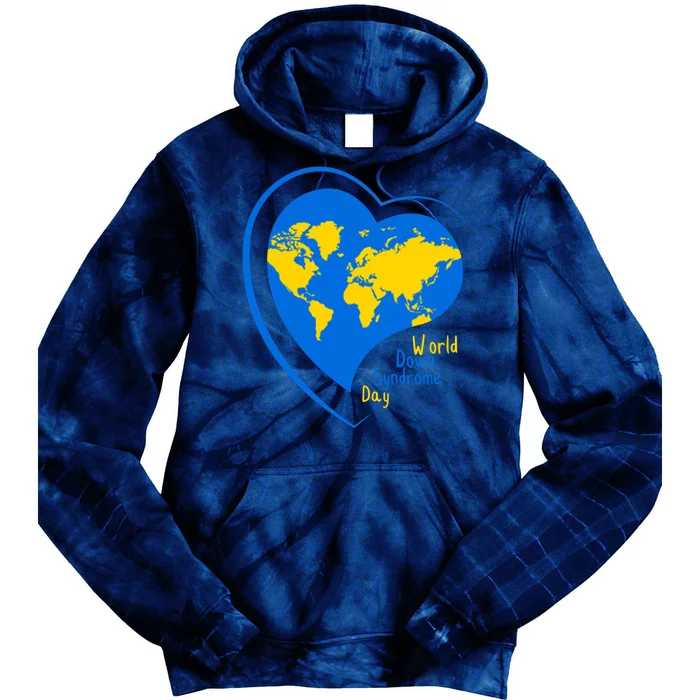 World Down Syndrome Day Heart Earth Tie Dye Hoodie