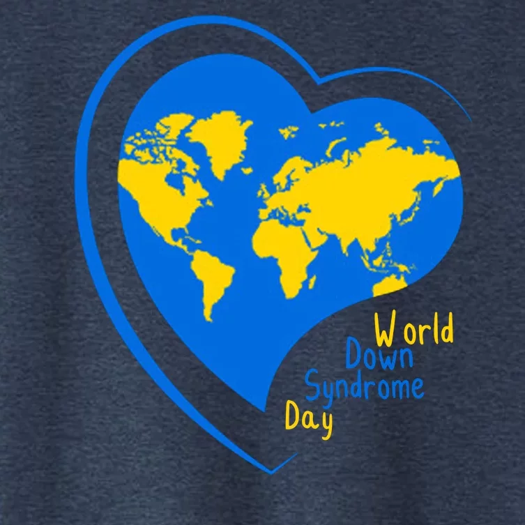 World Down Syndrome Day Heart Earth Women's Crop Top Tee