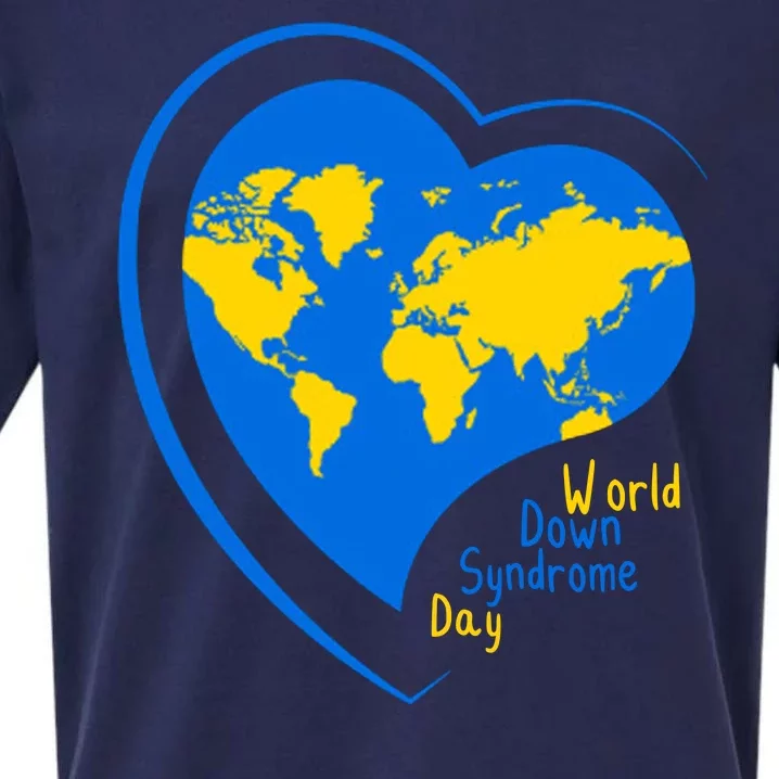 World Down Syndrome Day Heart Earth Sueded Cloud Jersey T-Shirt