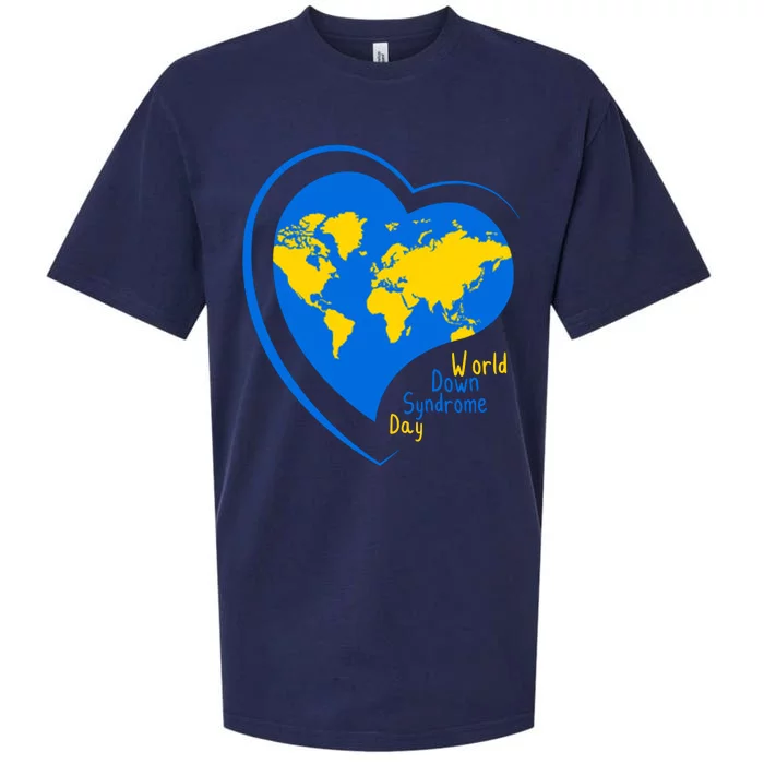 World Down Syndrome Day Heart Earth Sueded Cloud Jersey T-Shirt