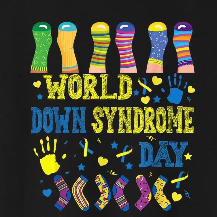 World Down Syndrome Day Awareness Socks 21 March Boy Girl Women's Crop Top Tee