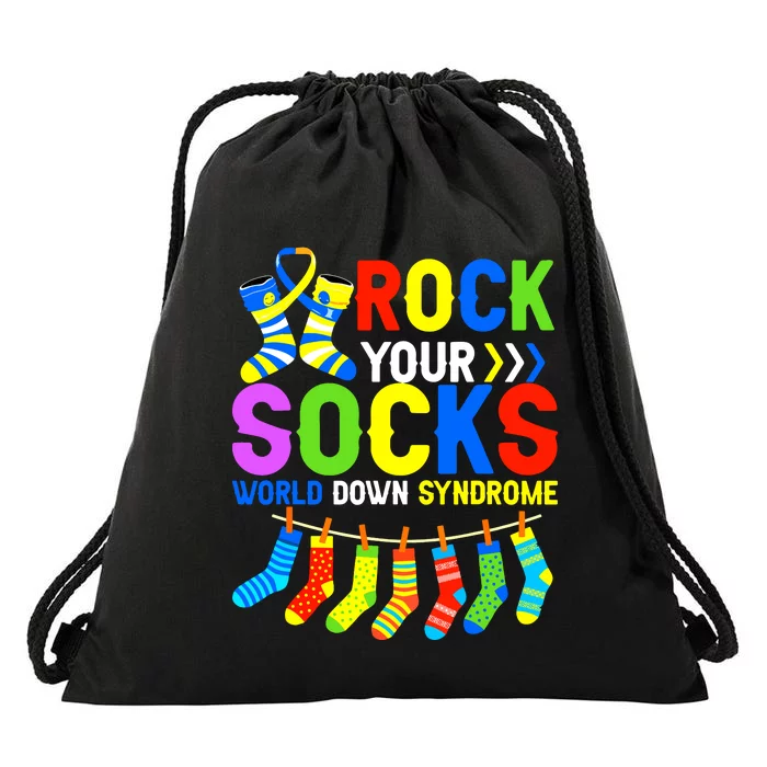 World Down Syndrome Day Awareness Rock Your Socks Drawstring Bag