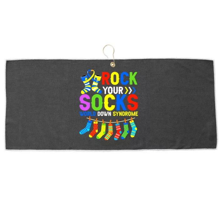 World Down Syndrome Day Awareness Rock Your Socks Large Microfiber Waffle Golf Towel