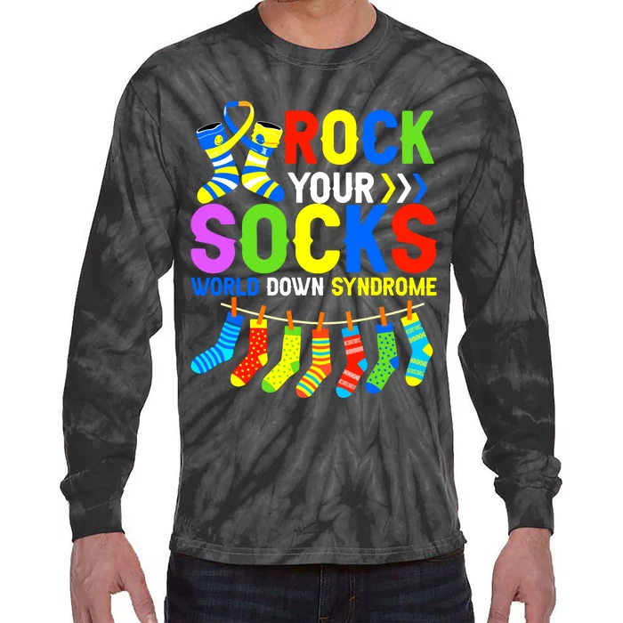 World Down Syndrome Day Awareness Rock Your Socks Tie-Dye Long Sleeve Shirt