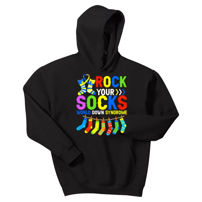 World Down Syndrome Day Awareness Rock Your Socks Kids Hoodie