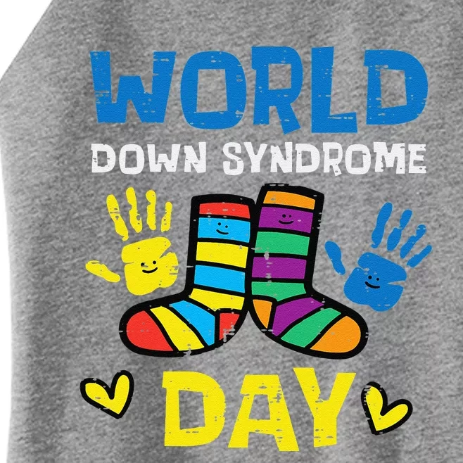 World Down Syndrome Day Awareness T21 Teacher Women Women’s Perfect Tri Rocker Tank