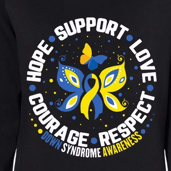 World Down Syndrome Day Awareness Hope Love Support Womens California Wash Sweatshirt